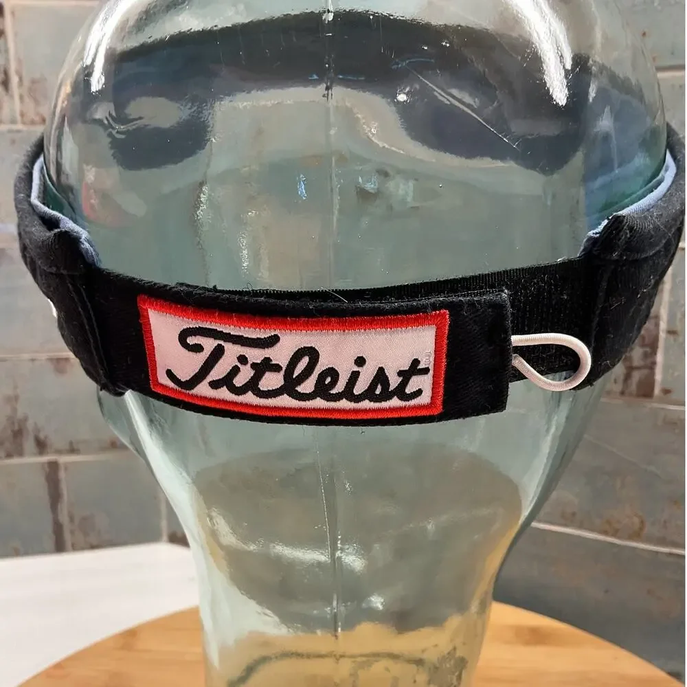 Titleist Pro V1 Visor Puff Embroidery Black Denim Blue